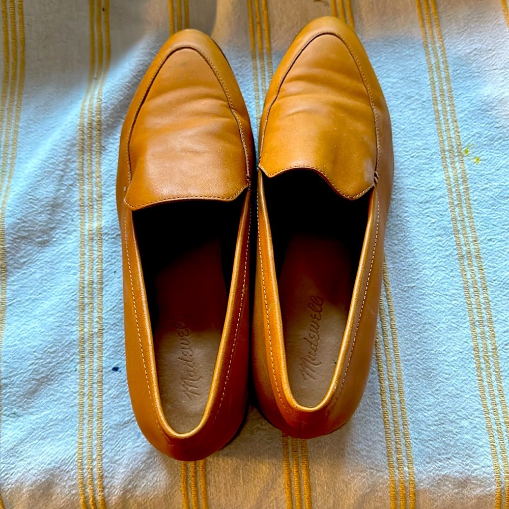 Madewell Frances leather tan loafers size 9.5